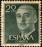 Spain 1955 General Franco 20 CTS Green Edifil 1145. Uploaded by Mike-Bell